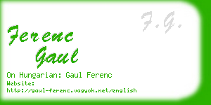 ferenc gaul business card